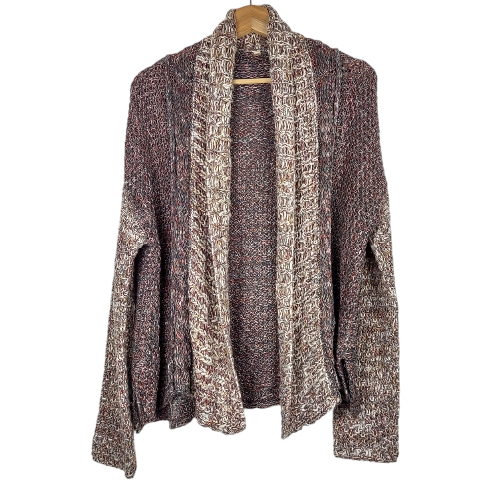 MOTH Anthropologie Open Front Wool Blend Marled Cardigan